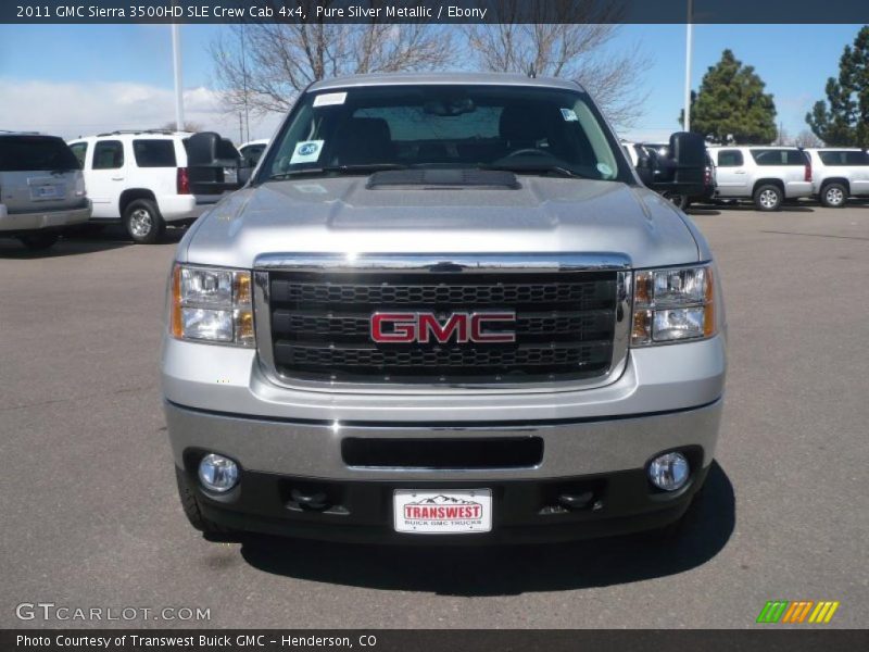 Pure Silver Metallic / Ebony 2011 GMC Sierra 3500HD SLE Crew Cab 4x4