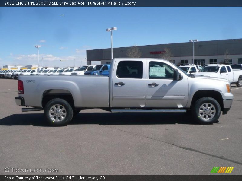 Pure Silver Metallic / Ebony 2011 GMC Sierra 3500HD SLE Crew Cab 4x4