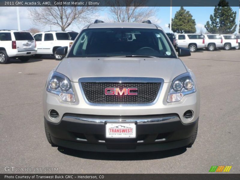 Gold Mist Metallic / Ebony 2011 GMC Acadia SL AWD