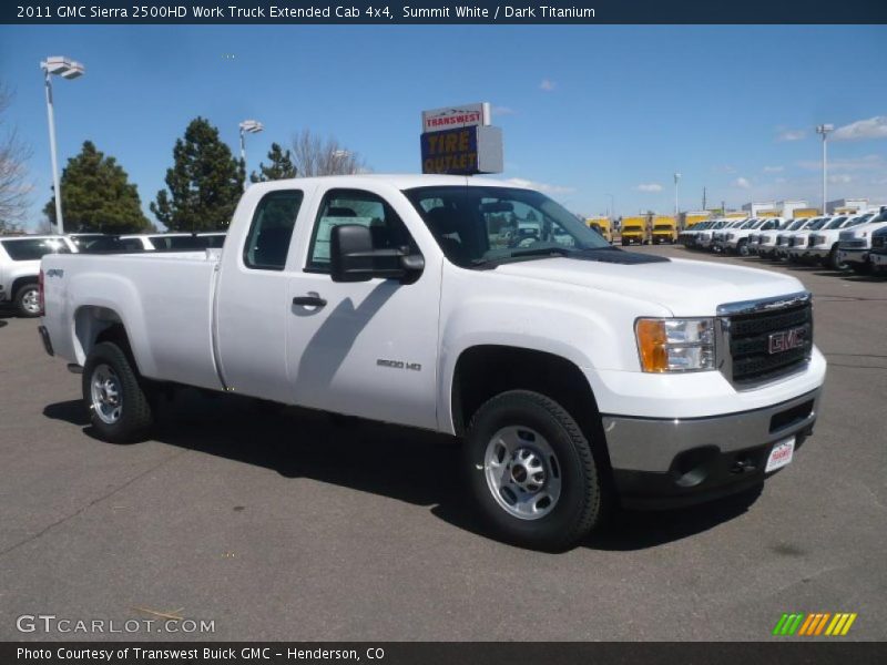 Summit White / Dark Titanium 2011 GMC Sierra 2500HD Work Truck Extended Cab 4x4