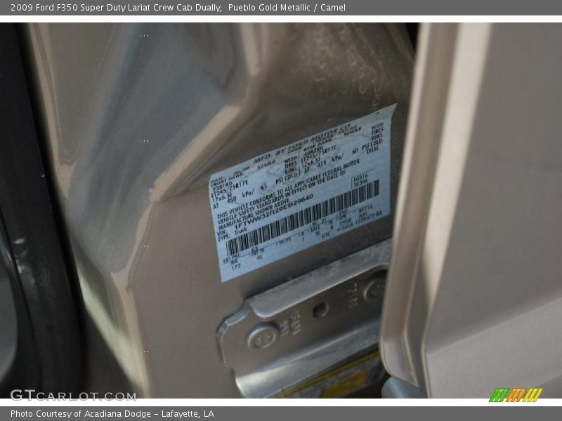 2009 F350 Super Duty Lariat Crew Cab Dually Pueblo Gold Metallic Color Code G3