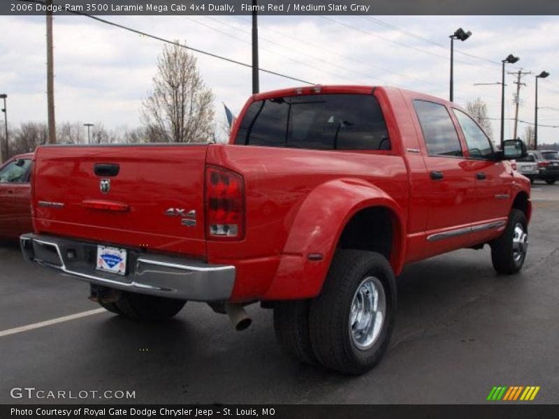 Flame Red / Medium Slate Gray 2006 Dodge Ram 3500 Laramie Mega Cab 4x4 Dually