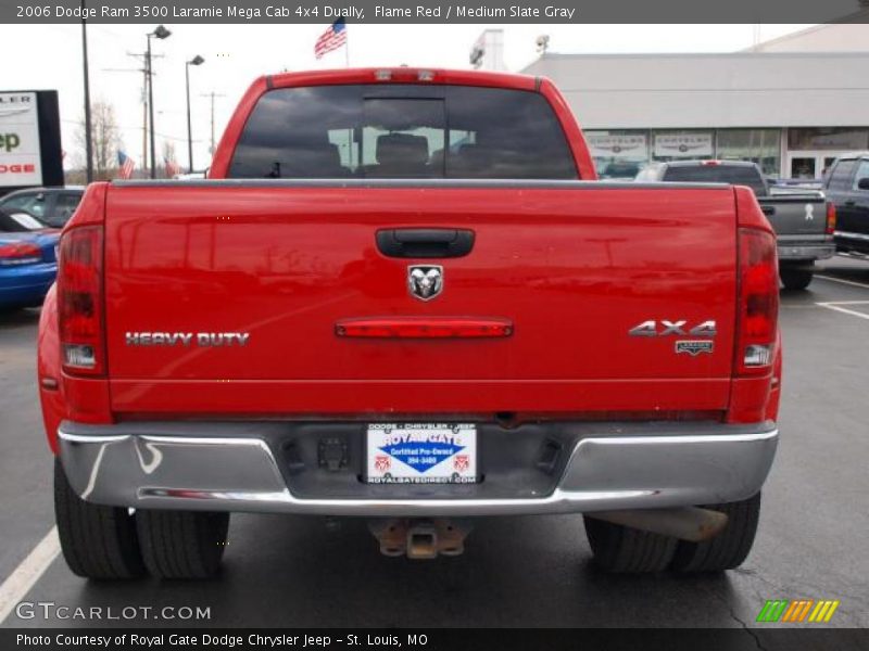 Flame Red / Medium Slate Gray 2006 Dodge Ram 3500 Laramie Mega Cab 4x4 Dually