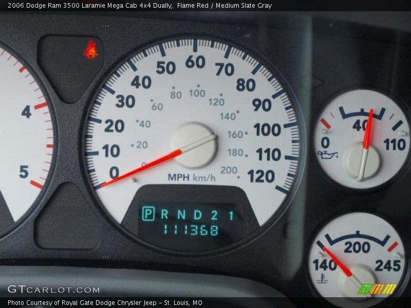 Flame Red / Medium Slate Gray 2006 Dodge Ram 3500 Laramie Mega Cab 4x4 Dually