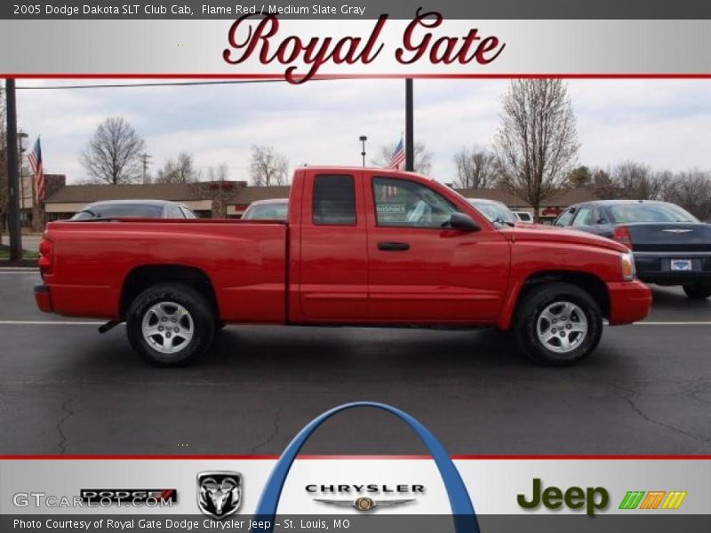 Flame Red / Medium Slate Gray 2005 Dodge Dakota SLT Club Cab