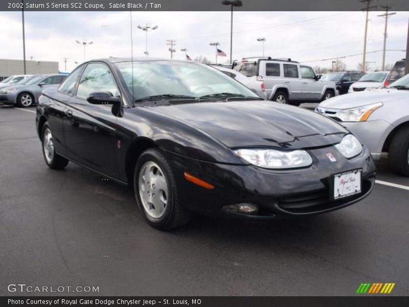 Sable Black / Tan 2002 Saturn S Series SC2 Coupe