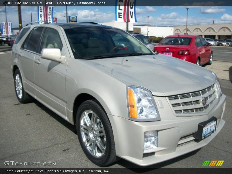 Gold Mist / Cashmere/Cocoa 2008 Cadillac SRX 4 V6 AWD