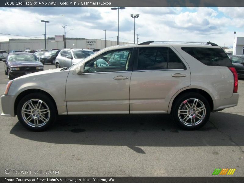 Gold Mist / Cashmere/Cocoa 2008 Cadillac SRX 4 V6 AWD