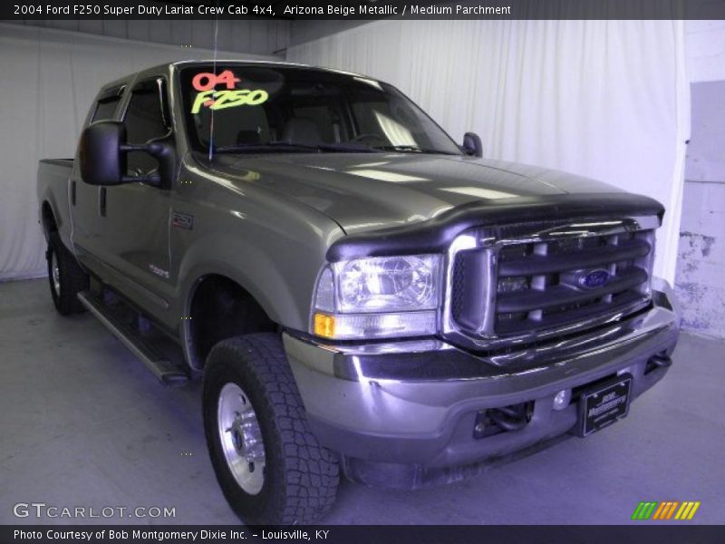 Arizona Beige Metallic / Medium Parchment 2004 Ford F250 Super Duty Lariat Crew Cab 4x4