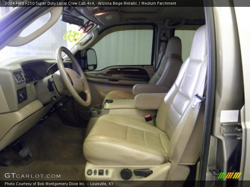 Arizona Beige Metallic / Medium Parchment 2004 Ford F250 Super Duty Lariat Crew Cab 4x4