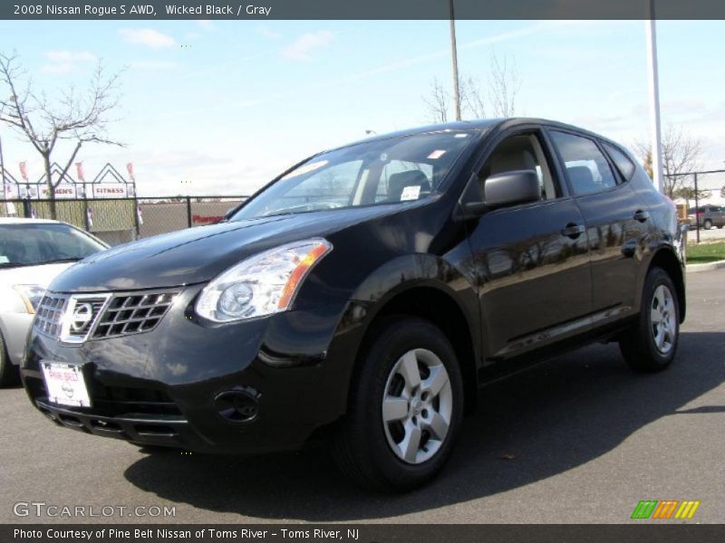 Wicked Black / Gray 2008 Nissan Rogue S AWD