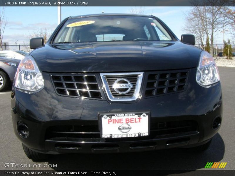 Wicked Black / Gray 2008 Nissan Rogue S AWD
