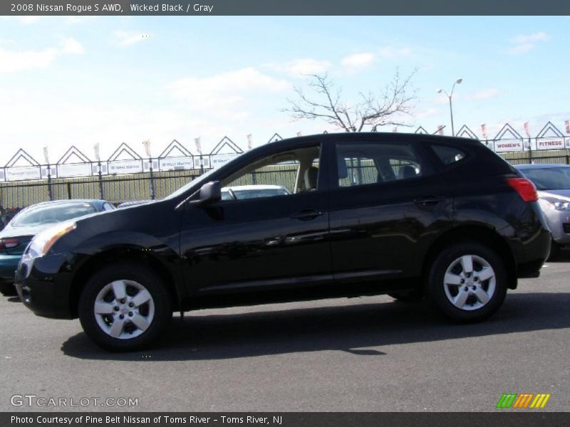 Wicked Black / Gray 2008 Nissan Rogue S AWD