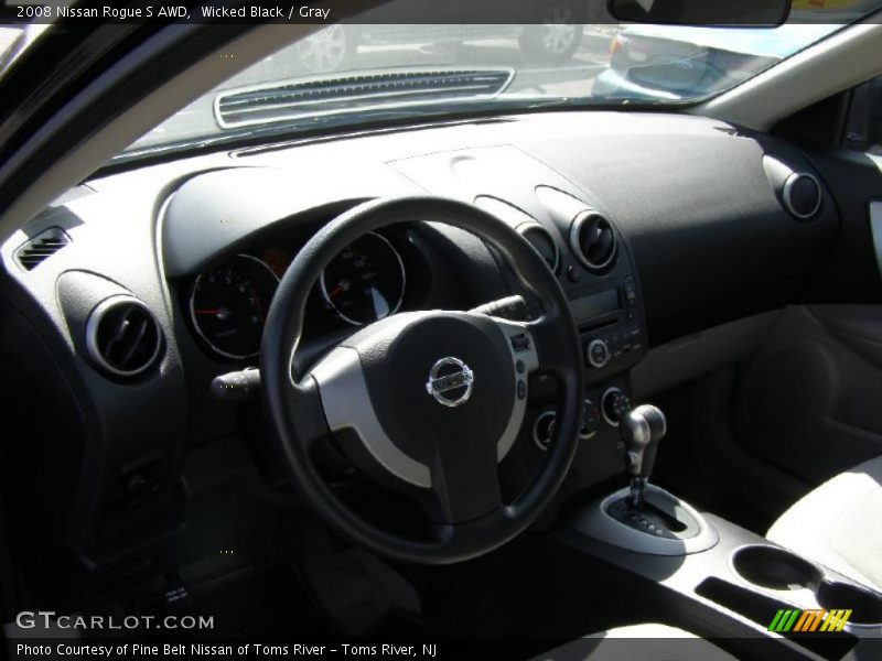 Wicked Black / Gray 2008 Nissan Rogue S AWD
