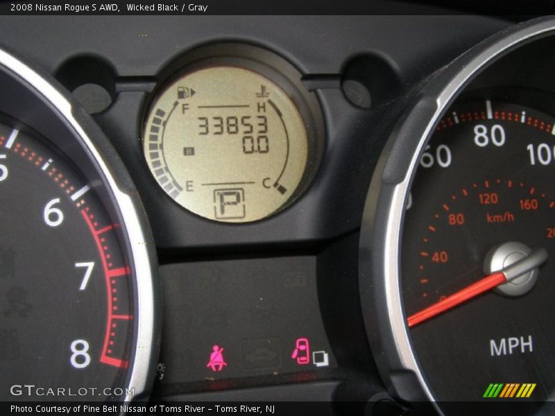 Wicked Black / Gray 2008 Nissan Rogue S AWD