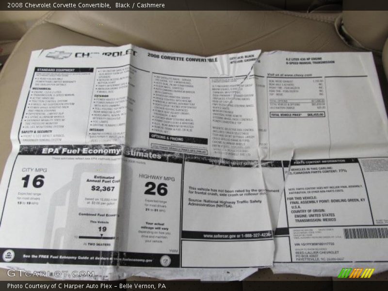 Black / Cashmere 2008 Chevrolet Corvette Convertible
