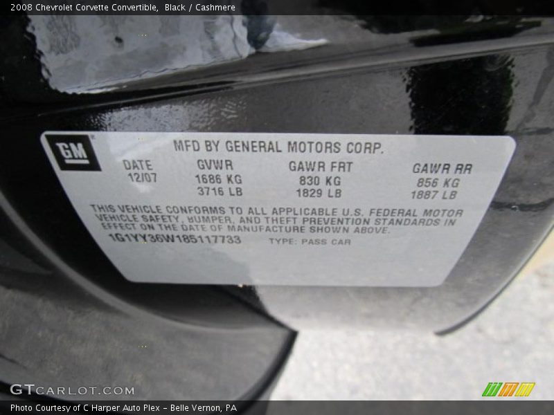 Black / Cashmere 2008 Chevrolet Corvette Convertible