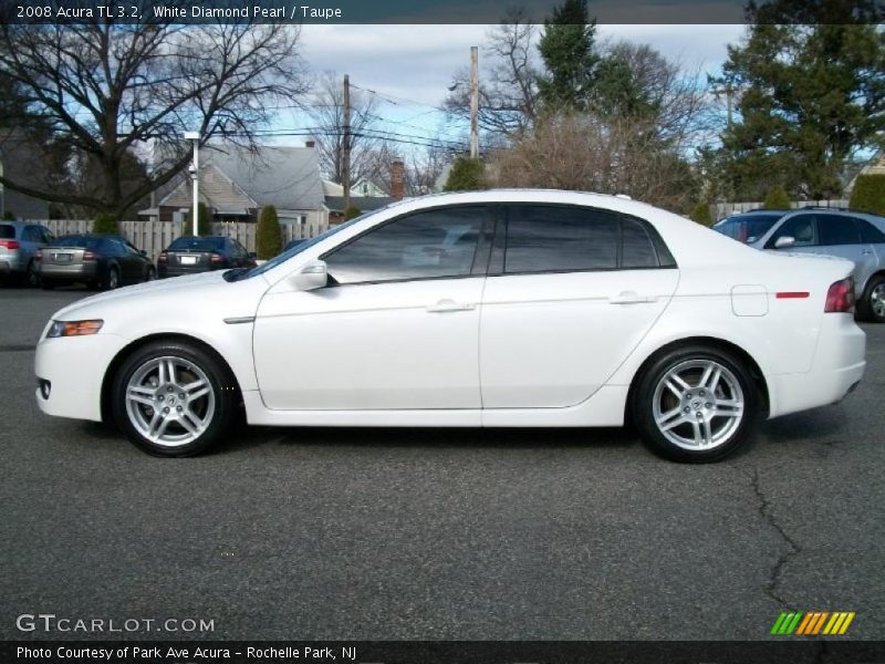White Diamond Pearl / Taupe 2008 Acura TL 3.2