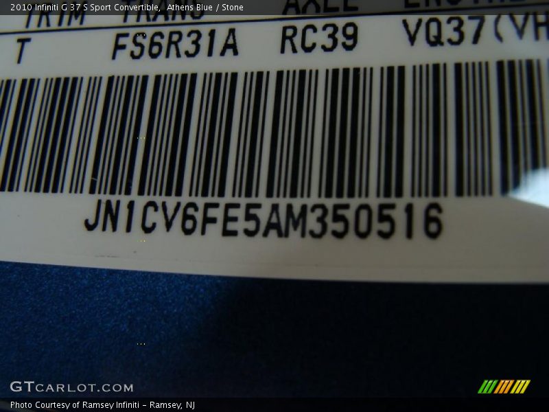 Athens Blue / Stone 2010 Infiniti G 37 S Sport Convertible