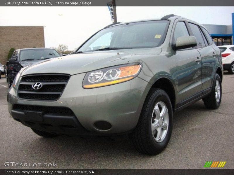 Platinum Sage / Beige 2008 Hyundai Santa Fe GLS