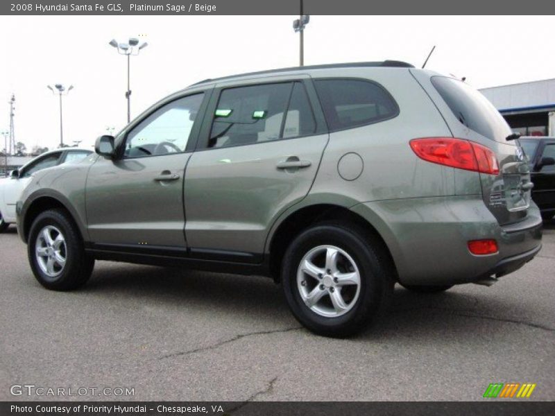 Platinum Sage / Beige 2008 Hyundai Santa Fe GLS