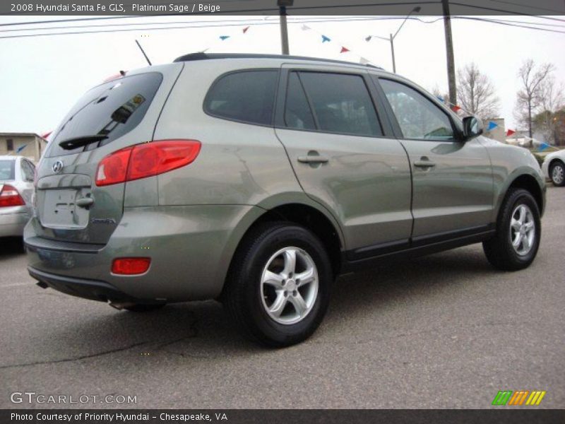 Platinum Sage / Beige 2008 Hyundai Santa Fe GLS