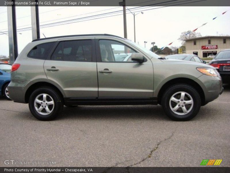 Platinum Sage / Beige 2008 Hyundai Santa Fe GLS