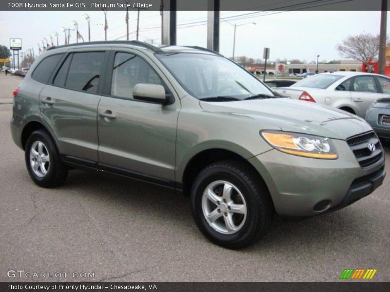 Platinum Sage / Beige 2008 Hyundai Santa Fe GLS