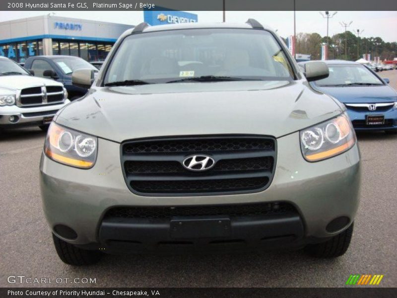Platinum Sage / Beige 2008 Hyundai Santa Fe GLS