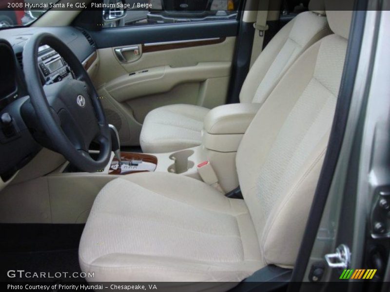 Platinum Sage / Beige 2008 Hyundai Santa Fe GLS