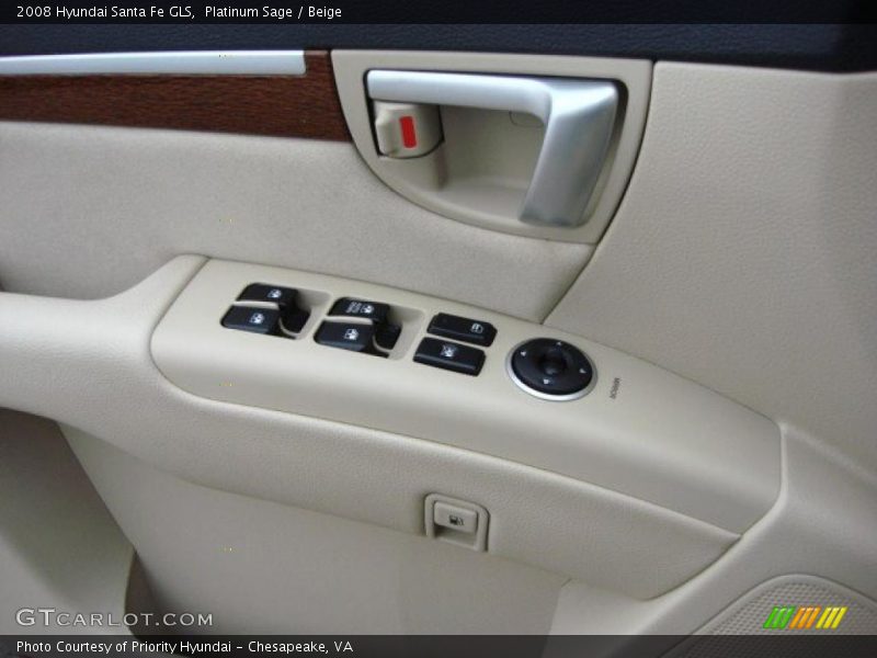 Platinum Sage / Beige 2008 Hyundai Santa Fe GLS