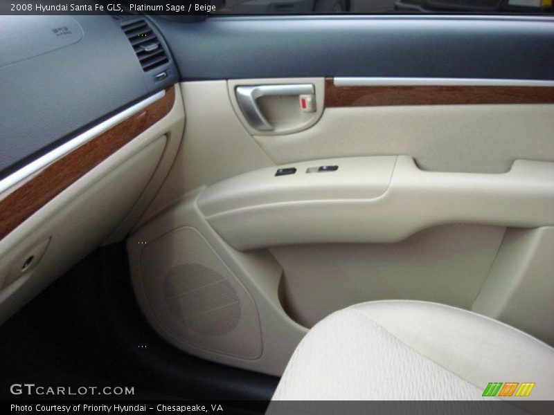 Platinum Sage / Beige 2008 Hyundai Santa Fe GLS