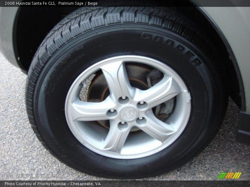Platinum Sage / Beige 2008 Hyundai Santa Fe GLS