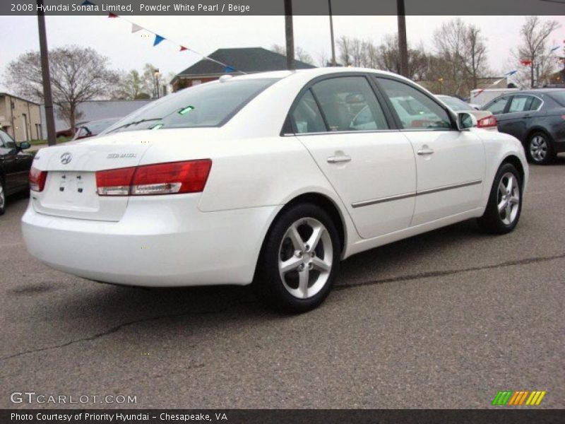 Powder White Pearl / Beige 2008 Hyundai Sonata Limited