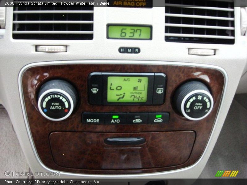 Powder White Pearl / Beige 2008 Hyundai Sonata Limited