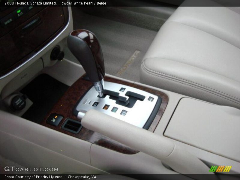 Powder White Pearl / Beige 2008 Hyundai Sonata Limited