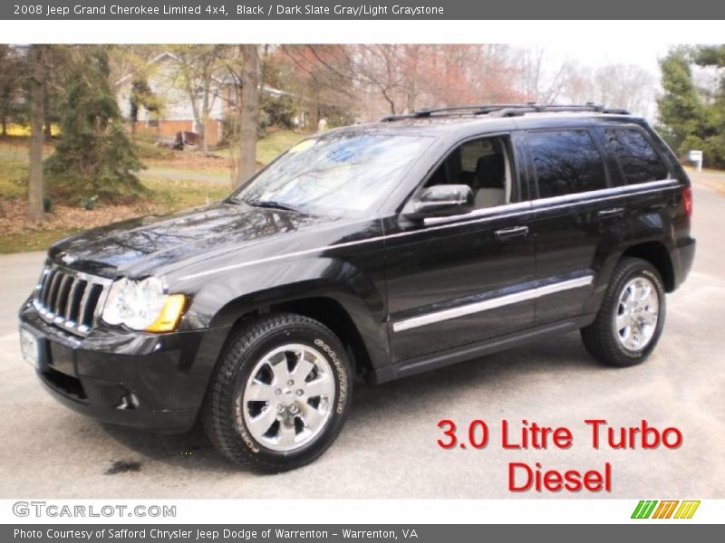 Black / Dark Slate Gray/Light Graystone 2008 Jeep Grand Cherokee Limited 4x4
