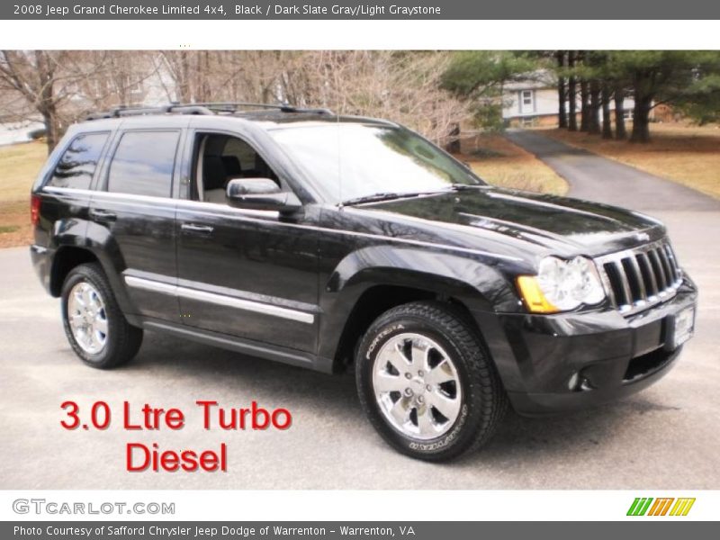 Black / Dark Slate Gray/Light Graystone 2008 Jeep Grand Cherokee Limited 4x4