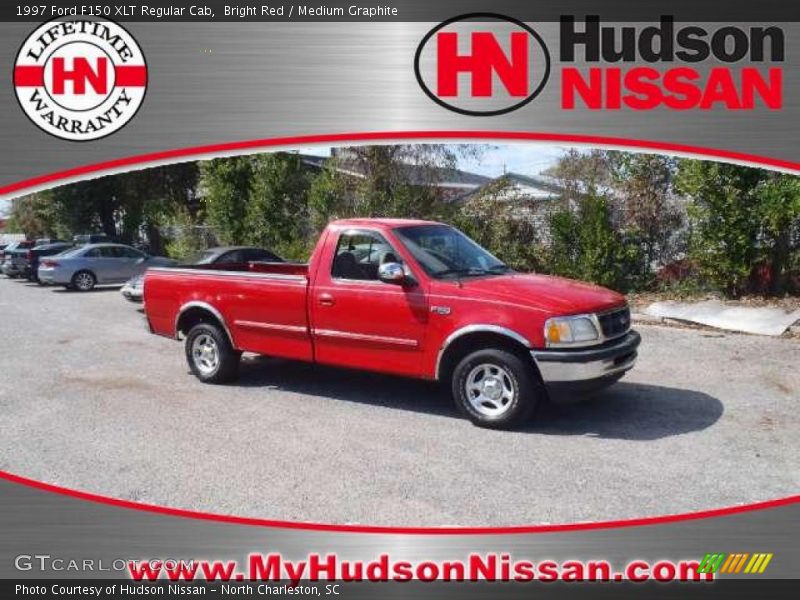 Bright Red / Medium Graphite 1997 Ford F150 XLT Regular Cab
