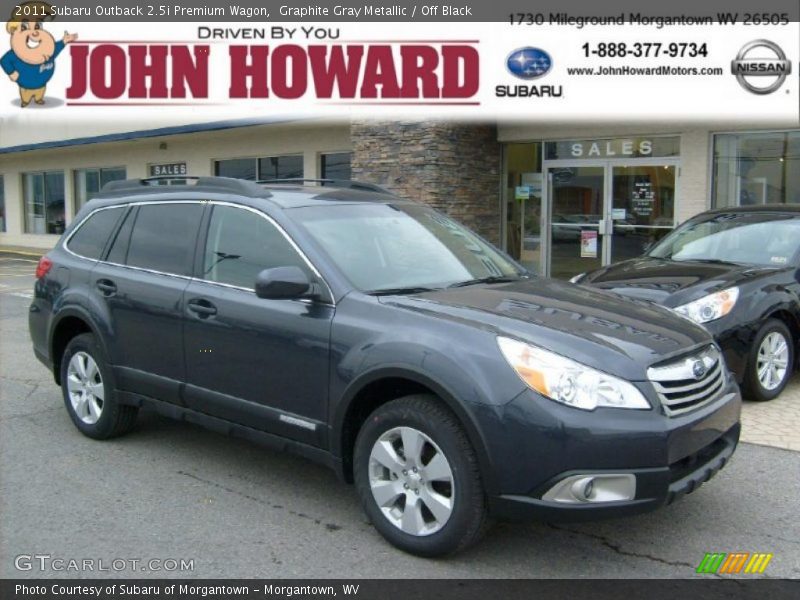 Graphite Gray Metallic / Off Black 2011 Subaru Outback 2.5i Premium Wagon