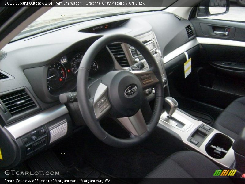 Graphite Gray Metallic / Off Black 2011 Subaru Outback 2.5i Premium Wagon
