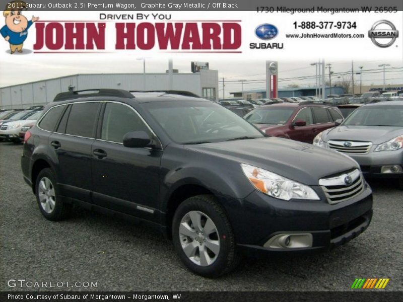Graphite Gray Metallic / Off Black 2011 Subaru Outback 2.5i Premium Wagon
