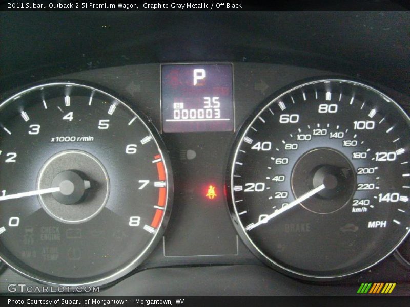 Graphite Gray Metallic / Off Black 2011 Subaru Outback 2.5i Premium Wagon