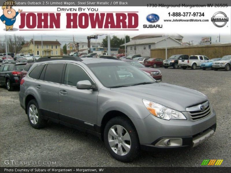 Steel Silver Metallic / Off Black 2011 Subaru Outback 2.5i Limited Wagon
