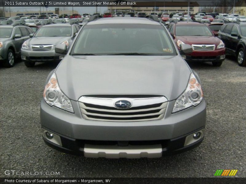 Steel Silver Metallic / Off Black 2011 Subaru Outback 2.5i Limited Wagon