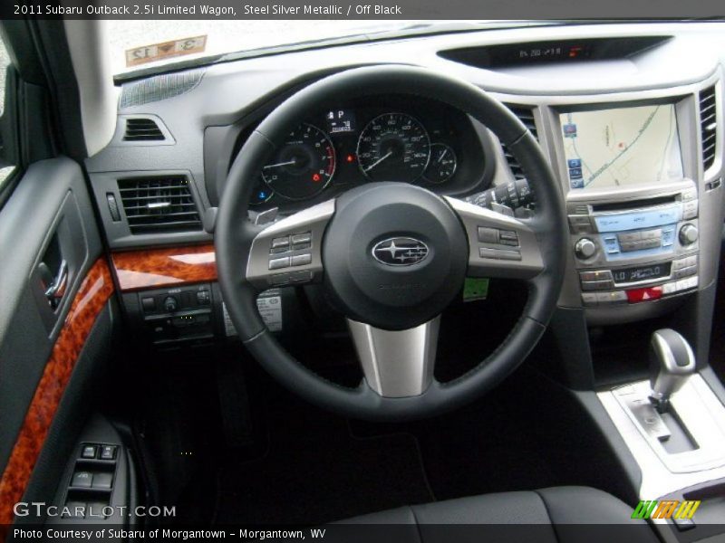 Steel Silver Metallic / Off Black 2011 Subaru Outback 2.5i Limited Wagon