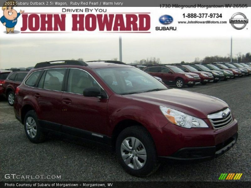 Ruby Red Pearl / Warm Ivory 2011 Subaru Outback 2.5i Wagon