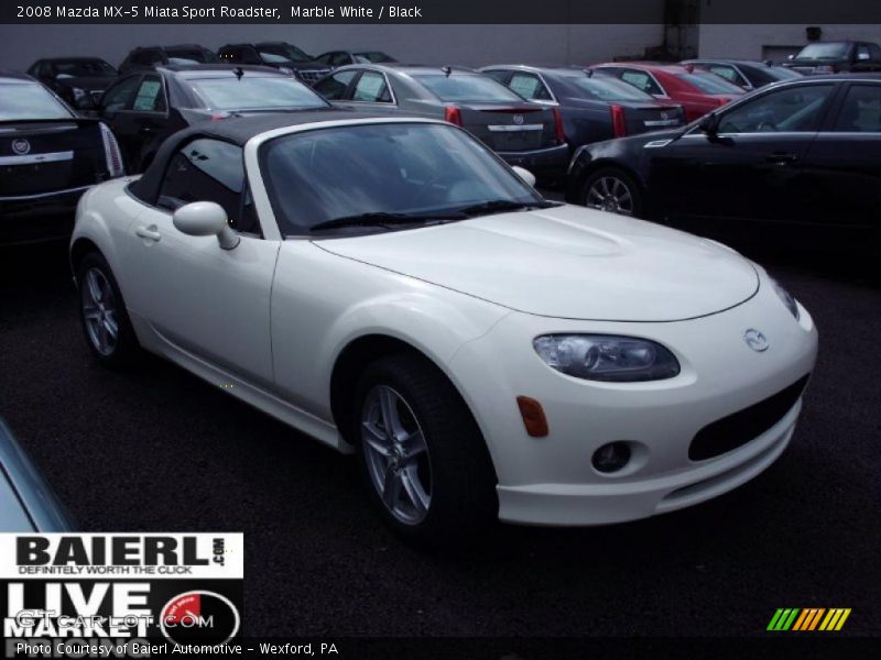 Marble White / Black 2008 Mazda MX-5 Miata Sport Roadster