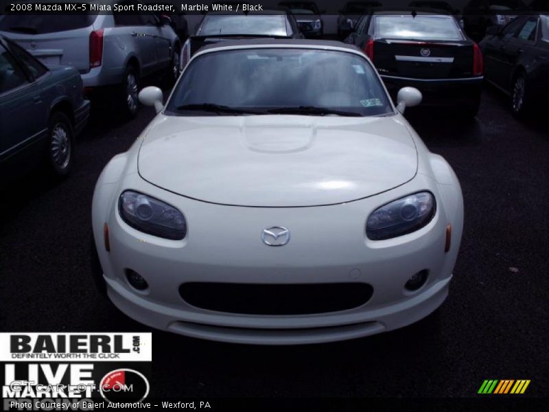 Marble White / Black 2008 Mazda MX-5 Miata Sport Roadster