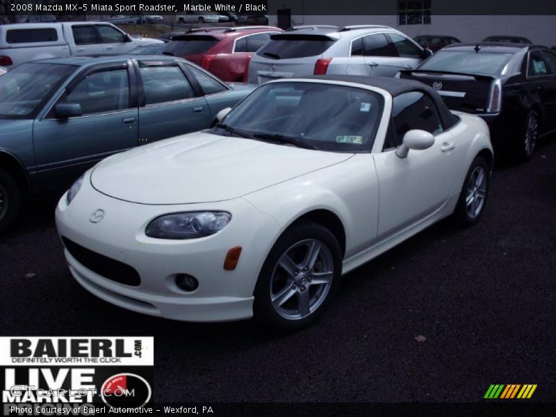 Marble White / Black 2008 Mazda MX-5 Miata Sport Roadster